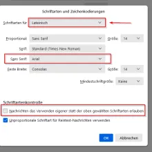 Thunderbird force font family