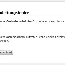 Firefox: Fehler: Umleitungsfehler - Die aufgerufene Website leitet die Anfrage so um, dass sie nie beendet werden kann